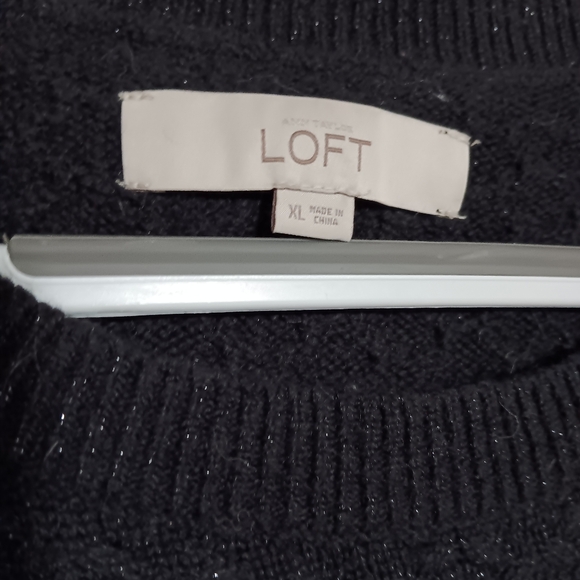 Bundle: "Loft" XL sparkly black sweater with "Express" chunky knit scarf! - Picture 6 of 7